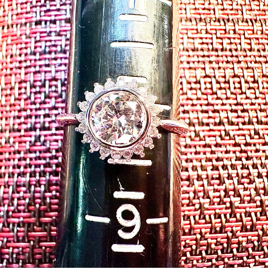 Fragrant Jewels Dazzling Silver Halo Ring 20$